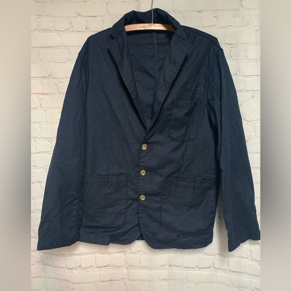 Epaulet Doyle Linen Blend Navy Everyday Jacket Size 38